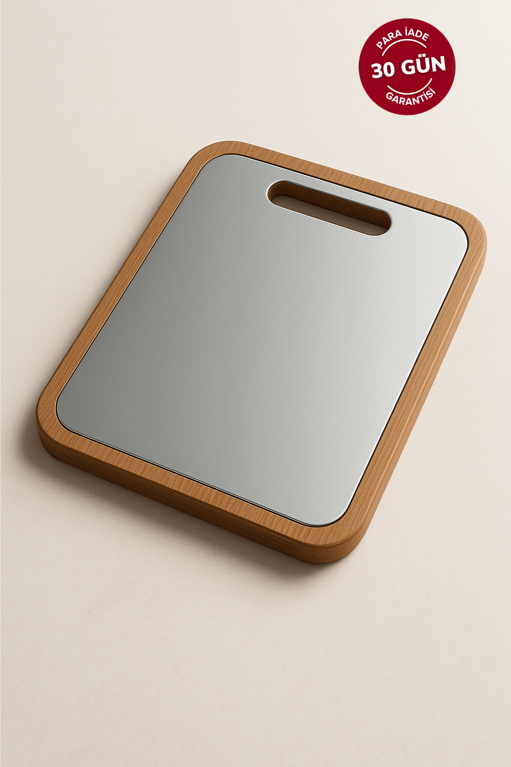 Fera™ Bufolo Paslanmaz Çelik Kesme Tahtası – Ahşap Çerçeveli