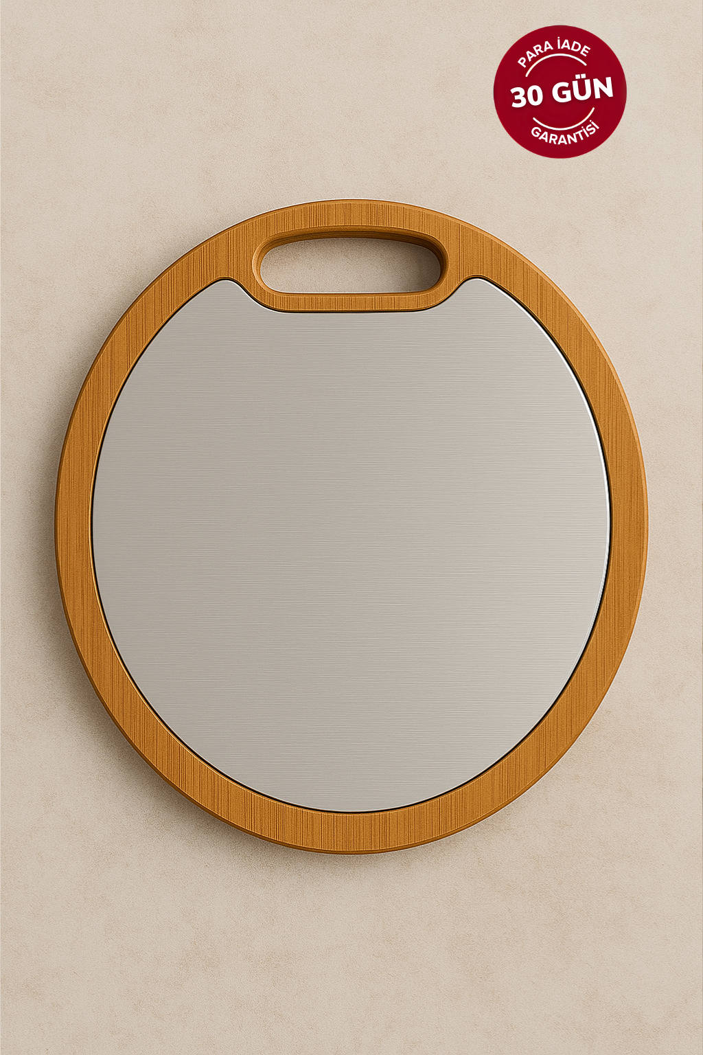 Fera™ Venüs Paslanmaz Çelik Kesme Tahtası – Ahşap Çerçeveli